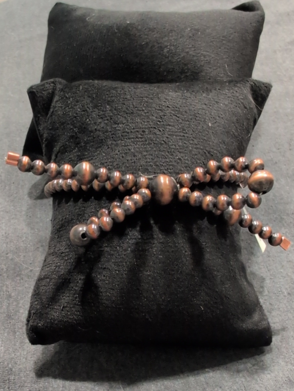 Copper Bead Stretch Bow Bracelet